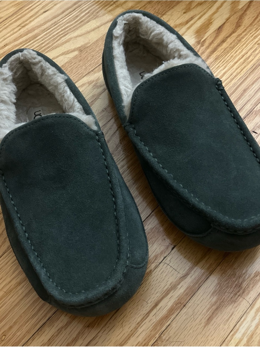 UGG Men's Suede Slip-On Slippers in Dark Green